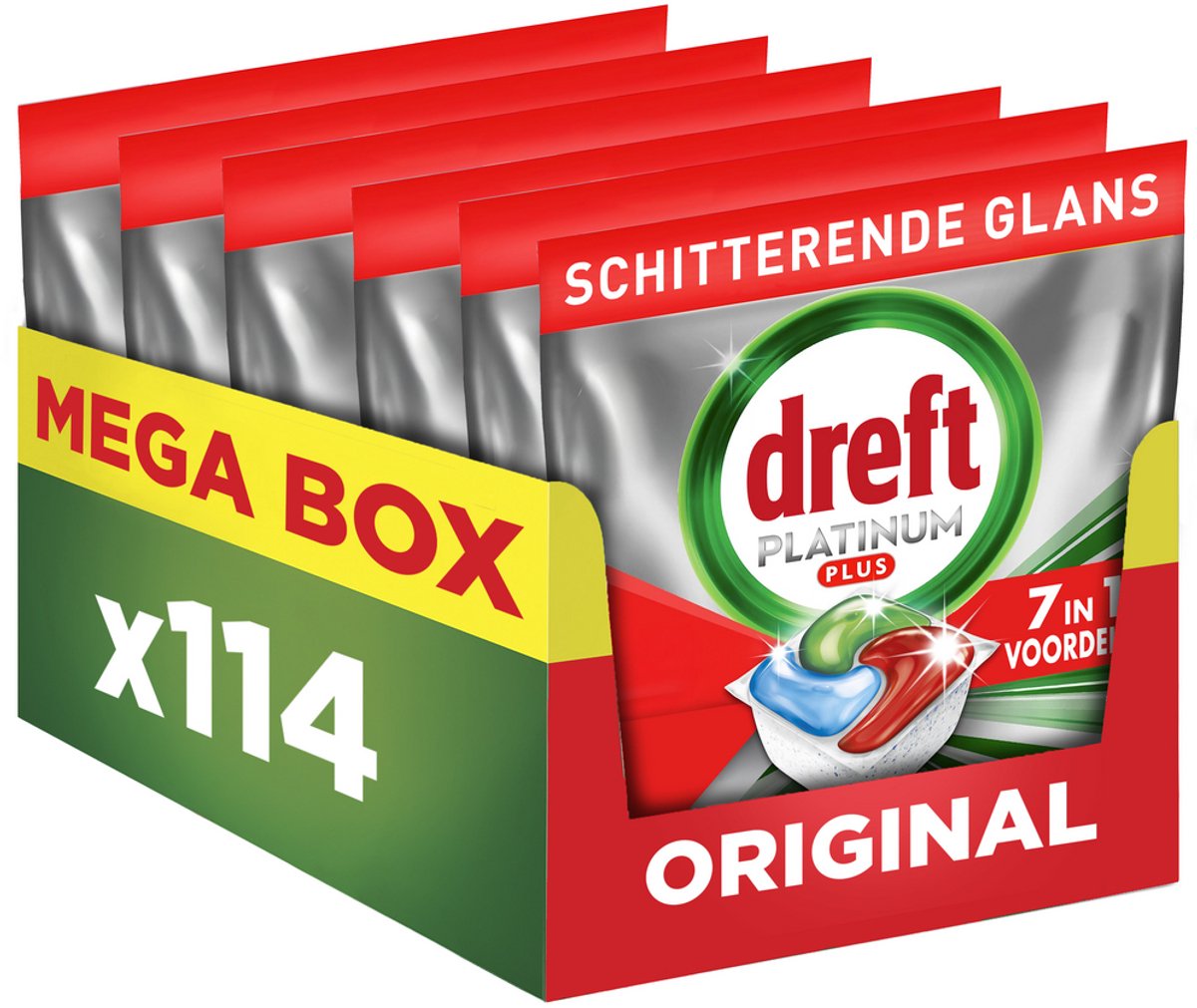 Dreft Platinum Plus All In One Anti-dofheid vaatwastabletten