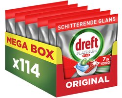 Dreft Platinum Plus All In One Vaatwastabletten - Anti-dofheidstechnologie - 114 Capsules - Mega Box