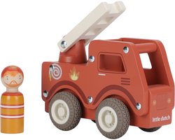 foto van Little Dutch Brandweerwagen Inclusief Pegdoll – Hout