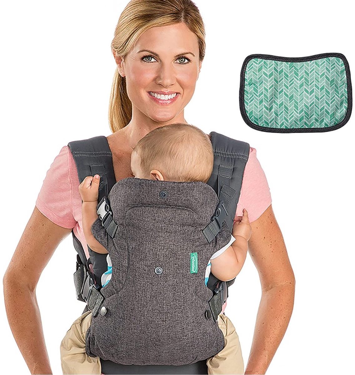 Image of 4-in-1 draagzak - Ergonomische draagzak met 4 draagposities - Voor baby's en peuters van 3,6 - 14,5 kg