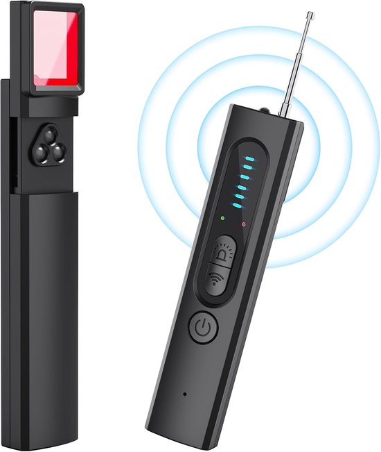 Gsedaox-Verborgen camera detector-Afluisterapparatuur-Verborgen Camera Opsporen-Oplaadbaar-Privacybescherming-Zwart