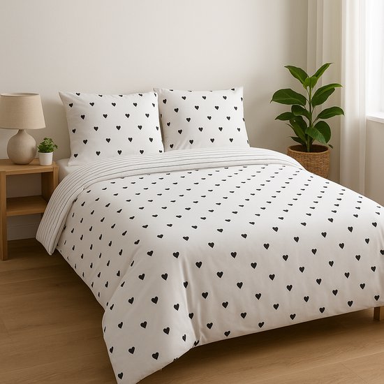 Vtwonen Striped Love dekbedovertrek - Lits-Jumeaux - 240x200/220 - Wit