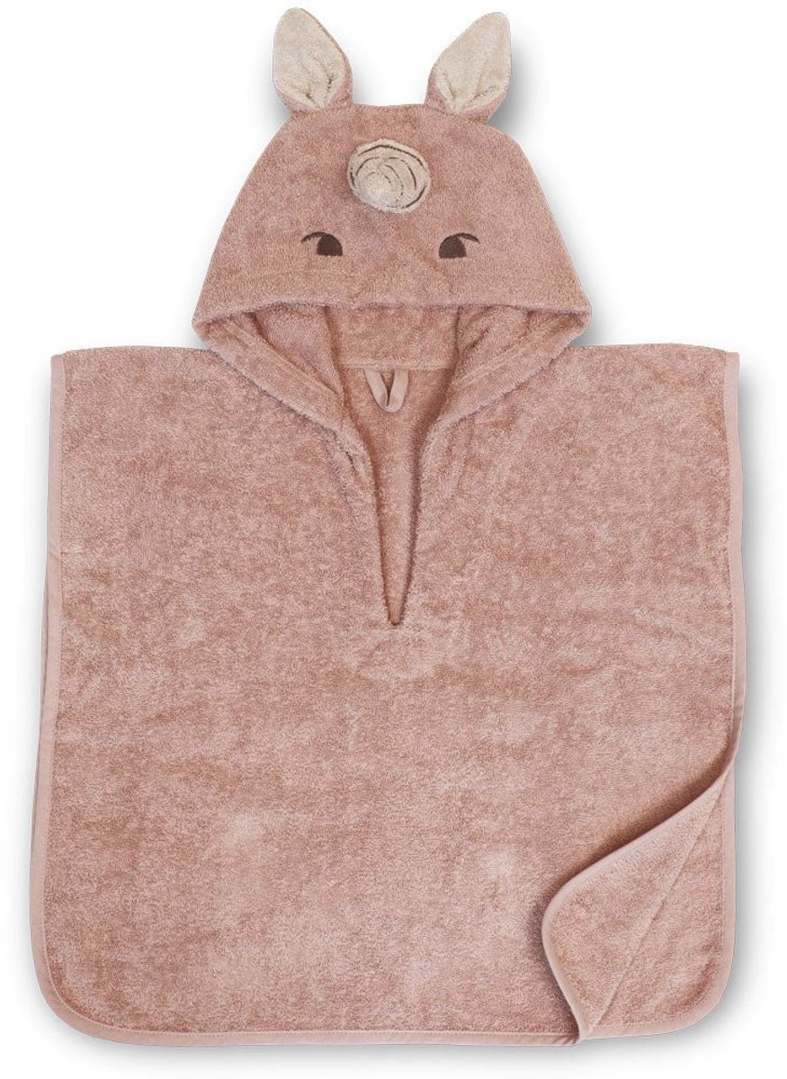 Nuuroo Badponcho - Badcape met Capouchon Roze eenhoorn- Biologisch katoenen badstof 50x50cm