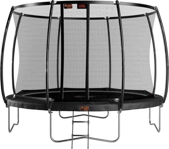 Avyna Opbouw Trampoline Ø365 cm – Zwart – Inclusief Veiligheidsnet – Rond – Premium Kwaliteit – Trampoline op poten