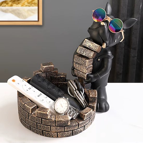 Hond Beeld met Dienblad – Butler Beeld voor Woondecoratie | Spaarpot, Opbergdoos & Tafeldecoratie van Hars in Nordic Stijl