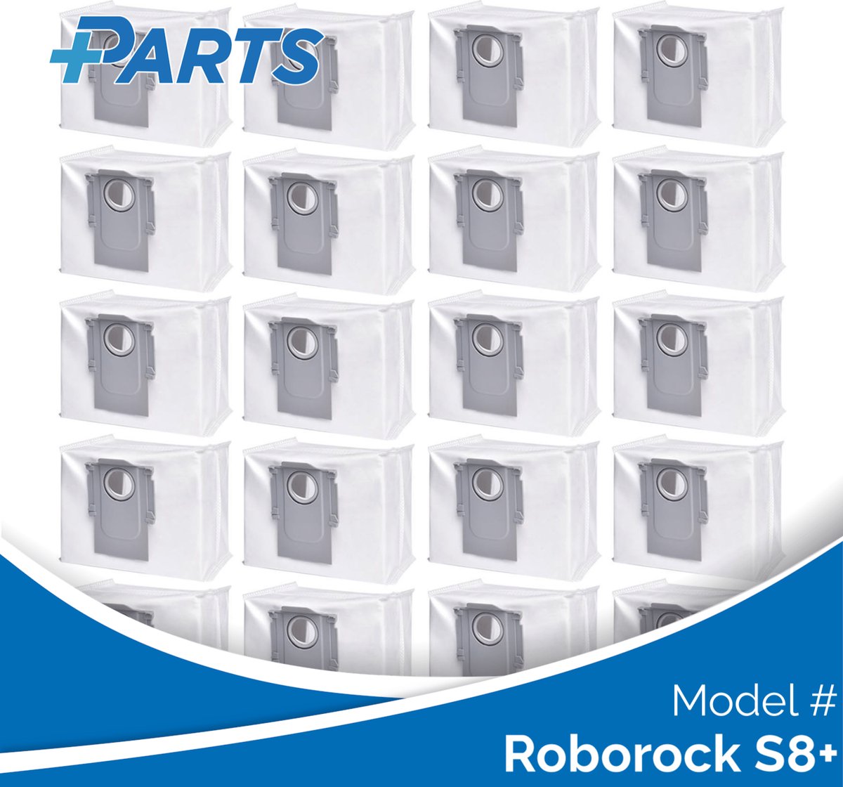 Roborock S8+ Stofzakken (20 Stuks, Plus.Parts® alternatief voor 8.02.0132)