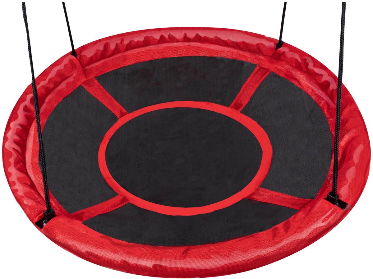 Eddy Toys Nestschommel - Ronde Schommel Kinderen 100 cm met Bevestiging - Verstelbare Touwen - Tot 100 kg - Rood