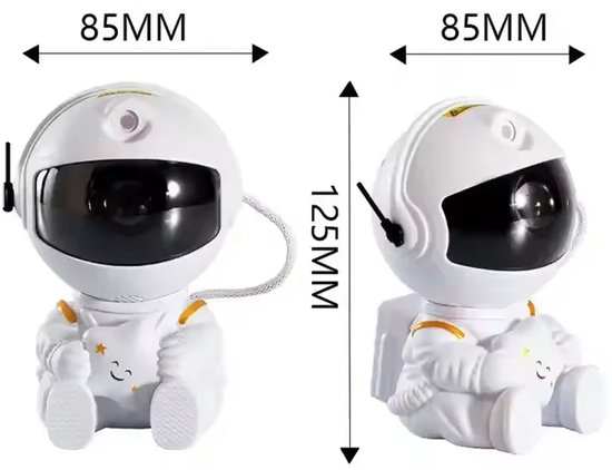 BOECK - Kinderlamp - Nachtlamp - Robot-astronaut projector nachtlampje - 360° rotatie, warm LED-licht, oplaadbaar van BOECK — afbeelding 3