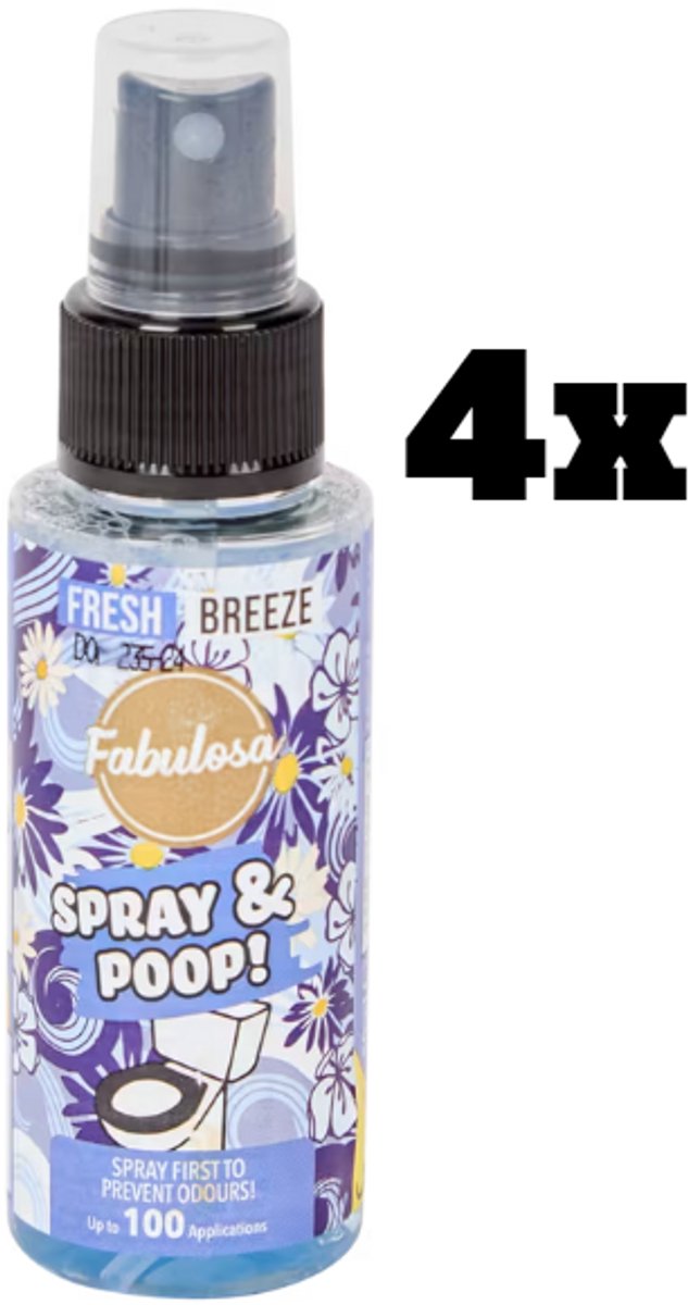 4x Fabulosa Spray & Poop geurneutralisator - Blauw