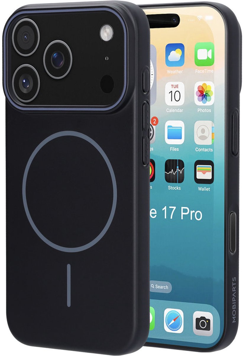 Mobiparts Slim Line Case geschikt voor Apple iPhone 17 Pro - MagSafe Onyx - Zwart
