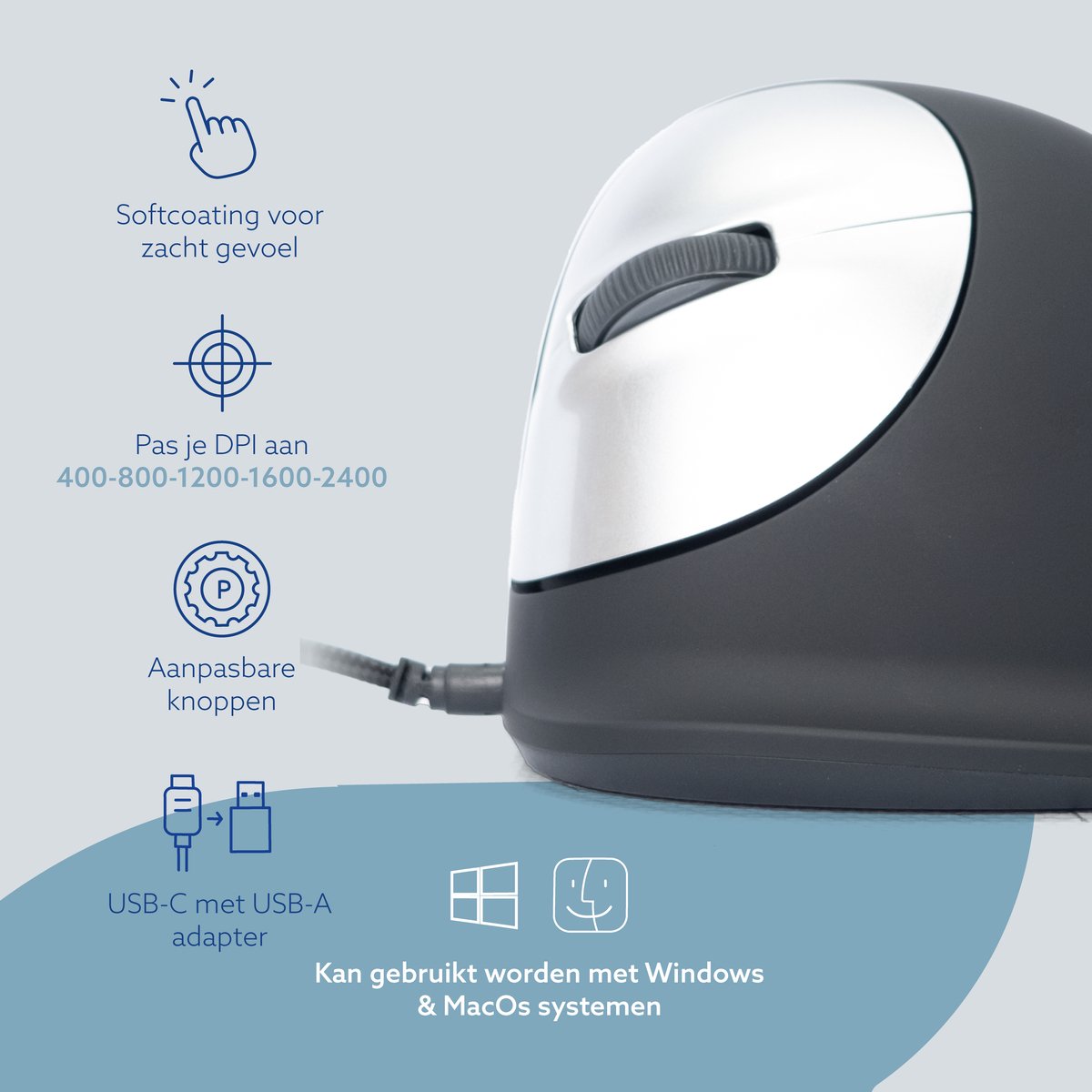 R-Go HE - Ergonomische Muis voor Linkshandig thumbnail 2