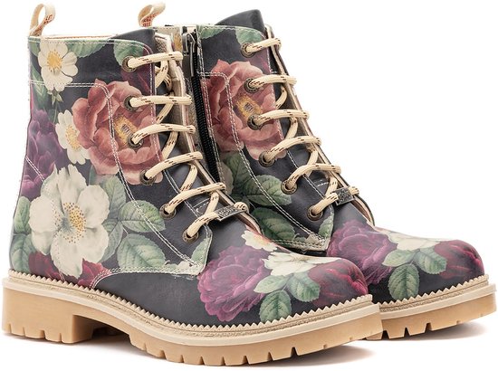 GOBY - Garden - Bottes pour femmes - Botte - Bottes femmes - Bottes pour femmes - Bottes pour femmes - Bottines - Fait main - Imprimé floral - Taille 38