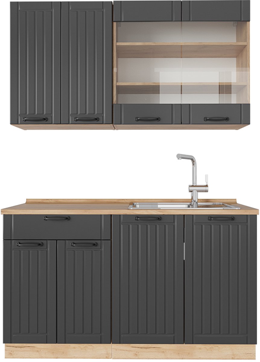 Vicco Küchenzeile Single Einbauküche Landhaus 140 cm Küchen Fame-Line Weiß: Tests, Infos