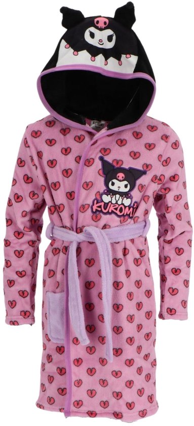 Kuromi Badjas - Maat 134/140 - Polyester - Paars - Meisjes