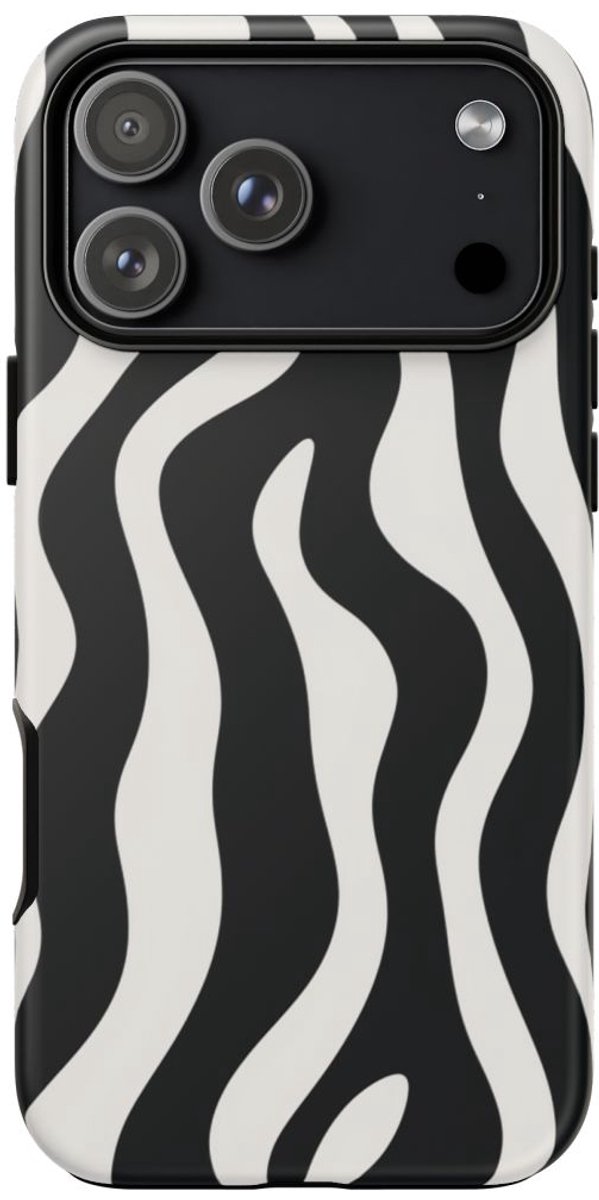 Zwart-Wit Abstract Zebrapatroon – Telefoonhoesje Geschikt voor iPhone 17 Pro Max