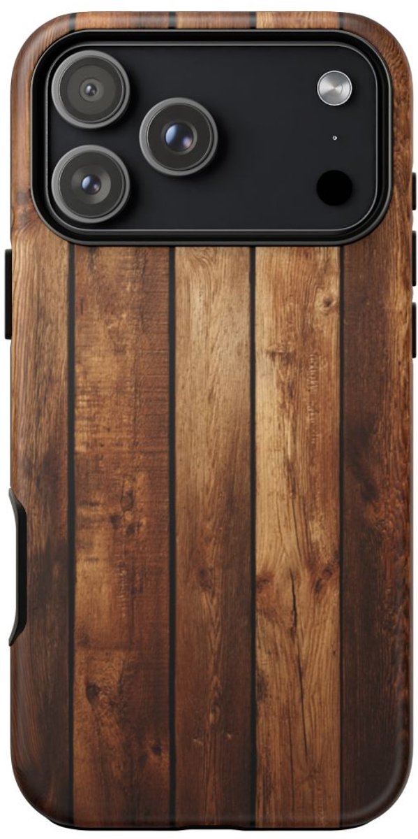 Rustiek Houten Plankenpatroon – Telefoonhoesje Geschikt voor iPhone 17 Pro Max