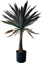HEM Kunstplant Yucca Palm 90 cm Hoog – Realistisch Design in Zwarte Pot – Onderhoudsvrij
