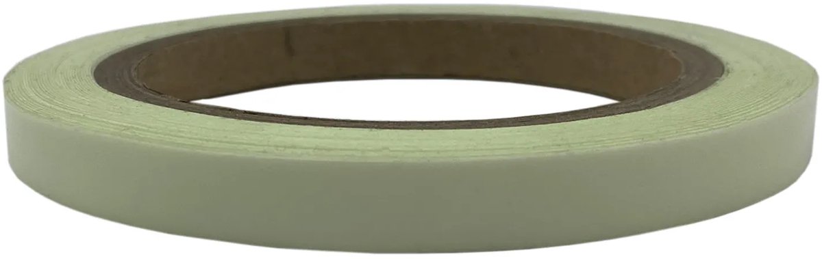 Nalichtende tape (glow in the dark) 10 mm (1 cm) x 10 meter rol (100 mcd)