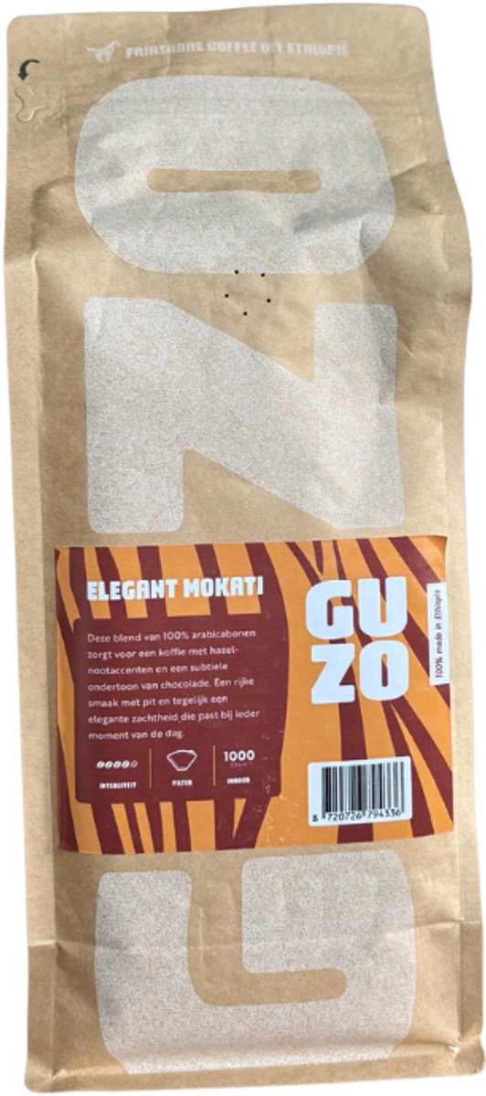 GUZO Coffee 1000 gram Elegant Mokati filterkoffie - 100% Made in Ethiopia