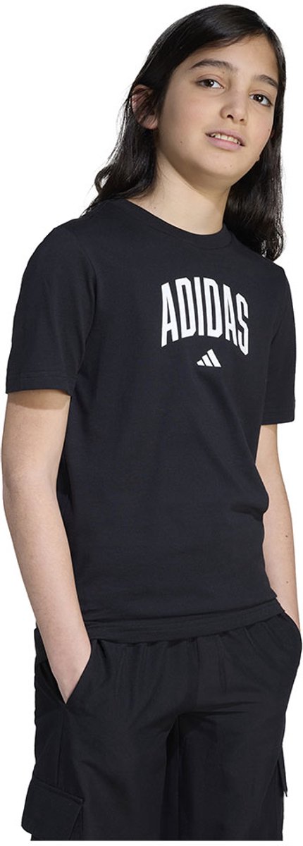 Adidas Collegiate Graphic T-shirt Met Korte Mouwen 7-8 Years Kinderen Zwart