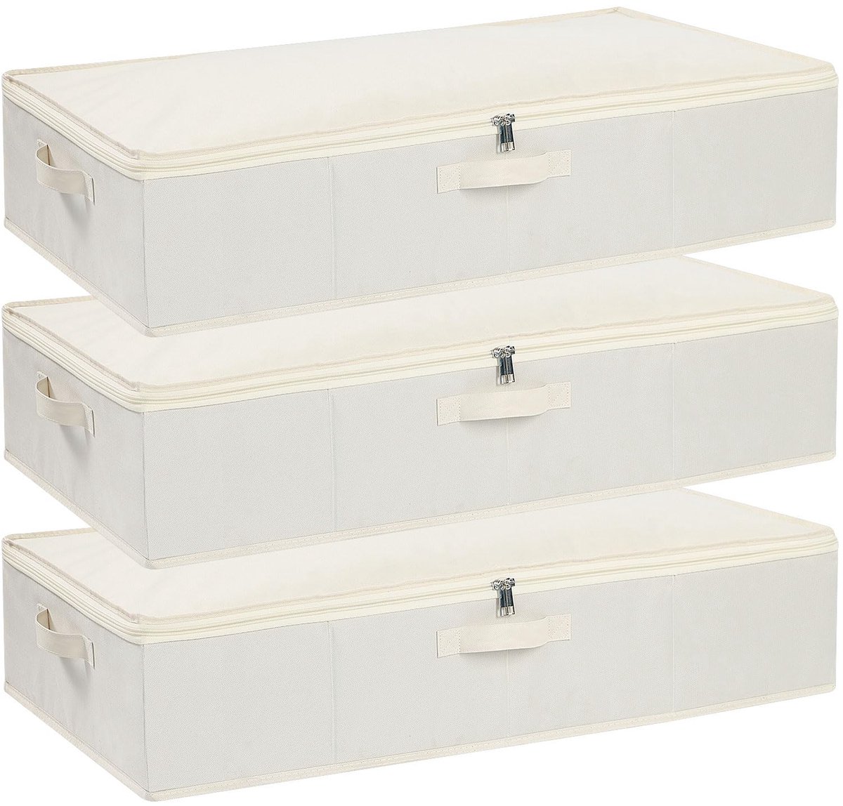 Ibenzoa® Set van drie opvouwbare opbergdozen met ritssluiting voor onder het bed