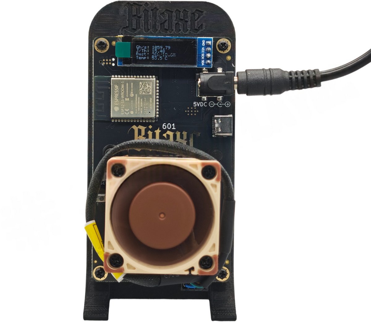 Bitaxe 601 Gamma 100% Noiseless - Stille Variant - Inclusief Stand & EU Stekker - 1.2 TH/s - Bitcoin Mini Miner Kit - Versie 2025 - Zwart — cadeau in Cadeau-ideeën - foto 3