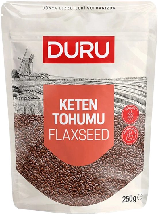 Duru Lijnzaad - 8x250g - Rijk aan Vezels - Ideaal voor Smoothies en Bakken