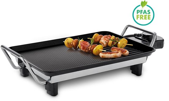 FRITEL Grill Teppanyaki GT 1075 - Grillplaat & Teppanyaki Bakplaat - PFAS vrij - Elektrische Grill 28x20 cm - 1000W - 5 Temperatuurstanden - Voor 1-2 Personen