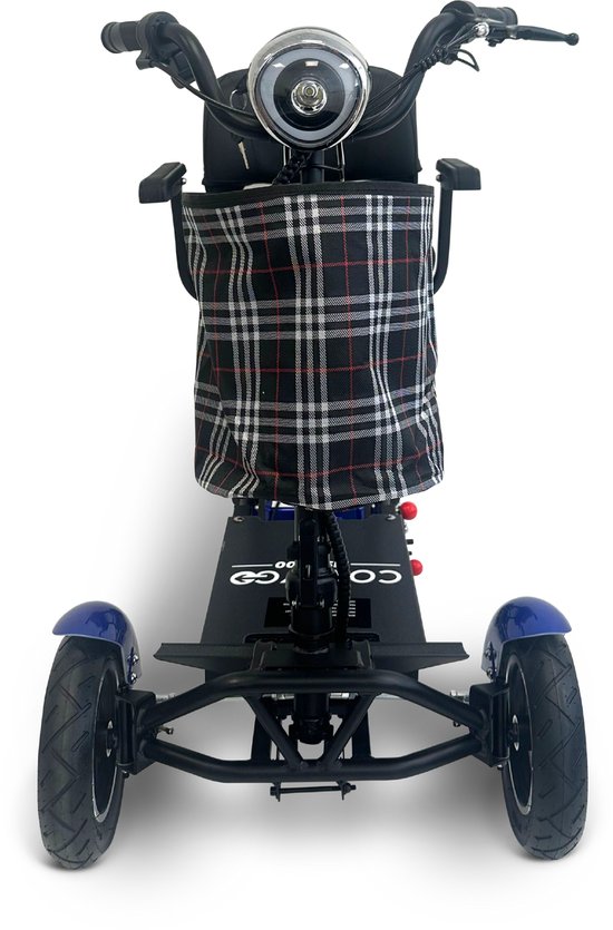 COMFYGO MS3000 PLUS Elektrische scootmobiel, 4 wielen, maximale snelheid 18 km/u, 10,4 Ah Lithium-ion accu, Actieradius tot 25 km, Blauw, Grote stoel