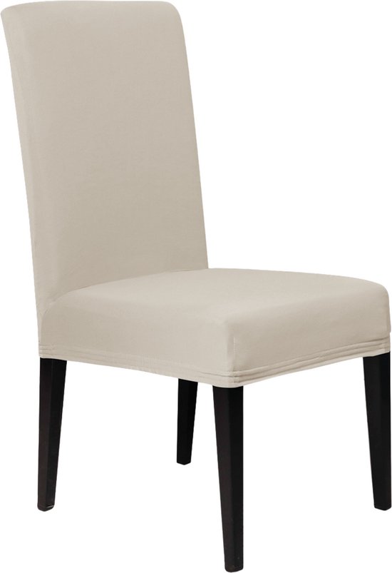 Hilvard Stoelhoes - Stoelhoezen eetkamerstoelen - Lycra - Stretch - Crème