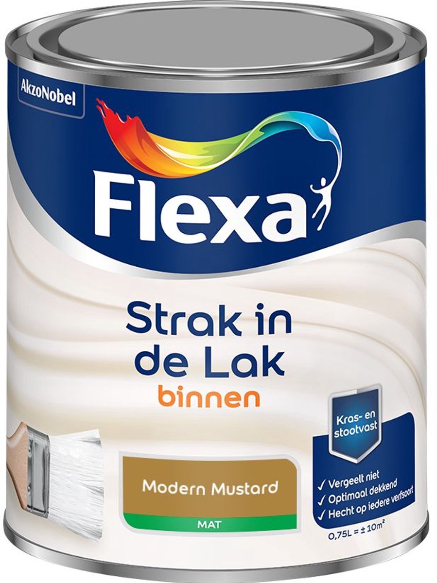 Flexa - Strak in de Lak Binnenlak Mat - Modern Mustard - Mengverf - 0.75 L