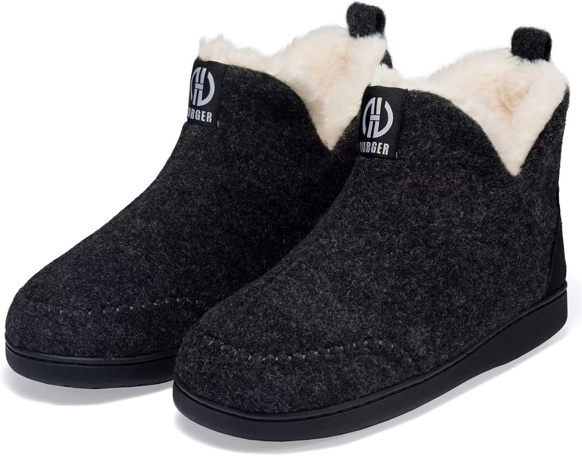 Vilten Huislaarzen voor Heren en Dames - Pluche Gevoerd, Warme Hoge Pantoffels voor Winter