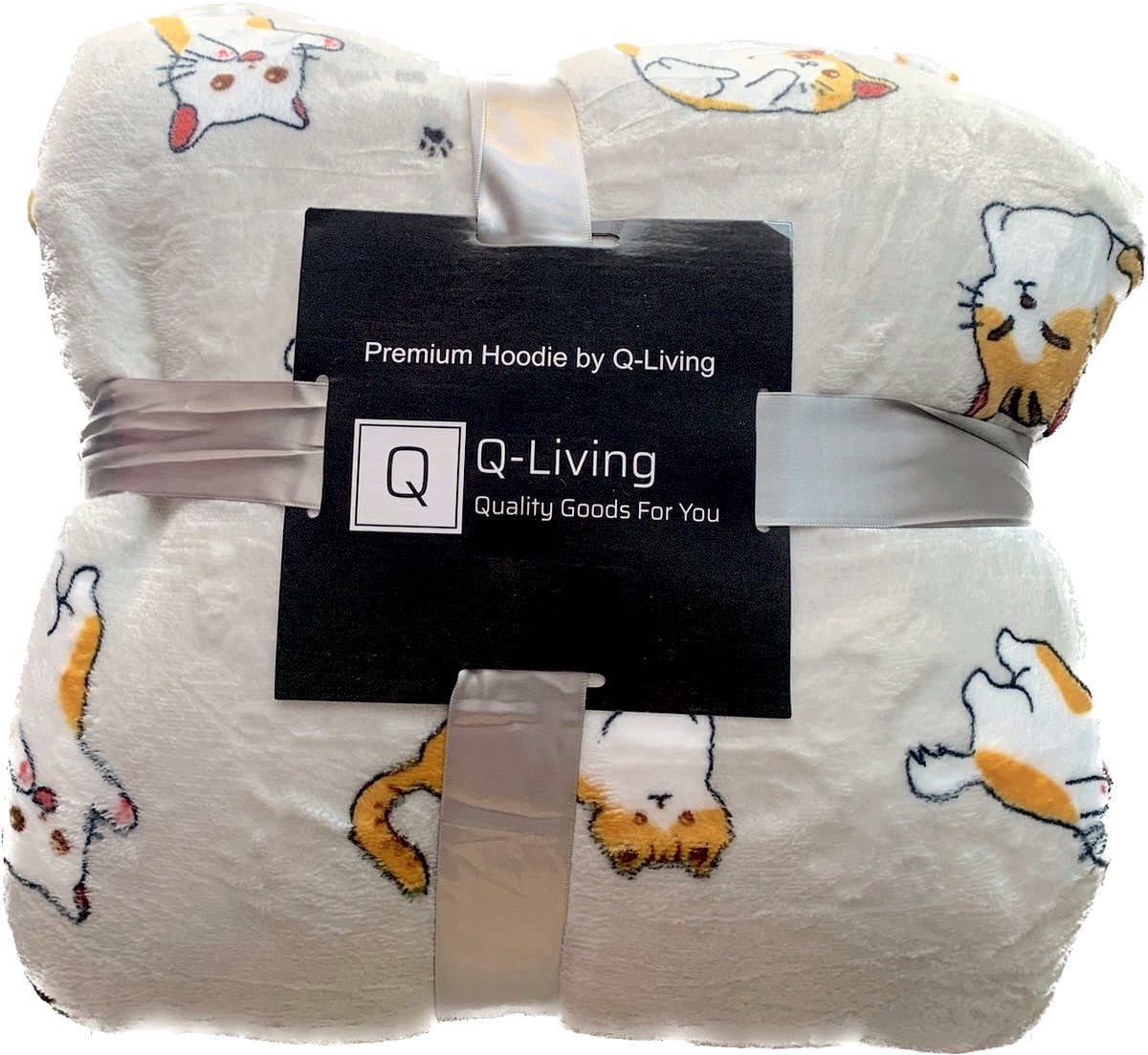 Q-Living Hoodie Deken - Extra Lang & Dik - Plaid Met Mouwen - Snuggle Hoodie - Fleece Deken Met Mouwen - Kat Extra Lang — cadeau in Wonen & Interieur - foto 6
