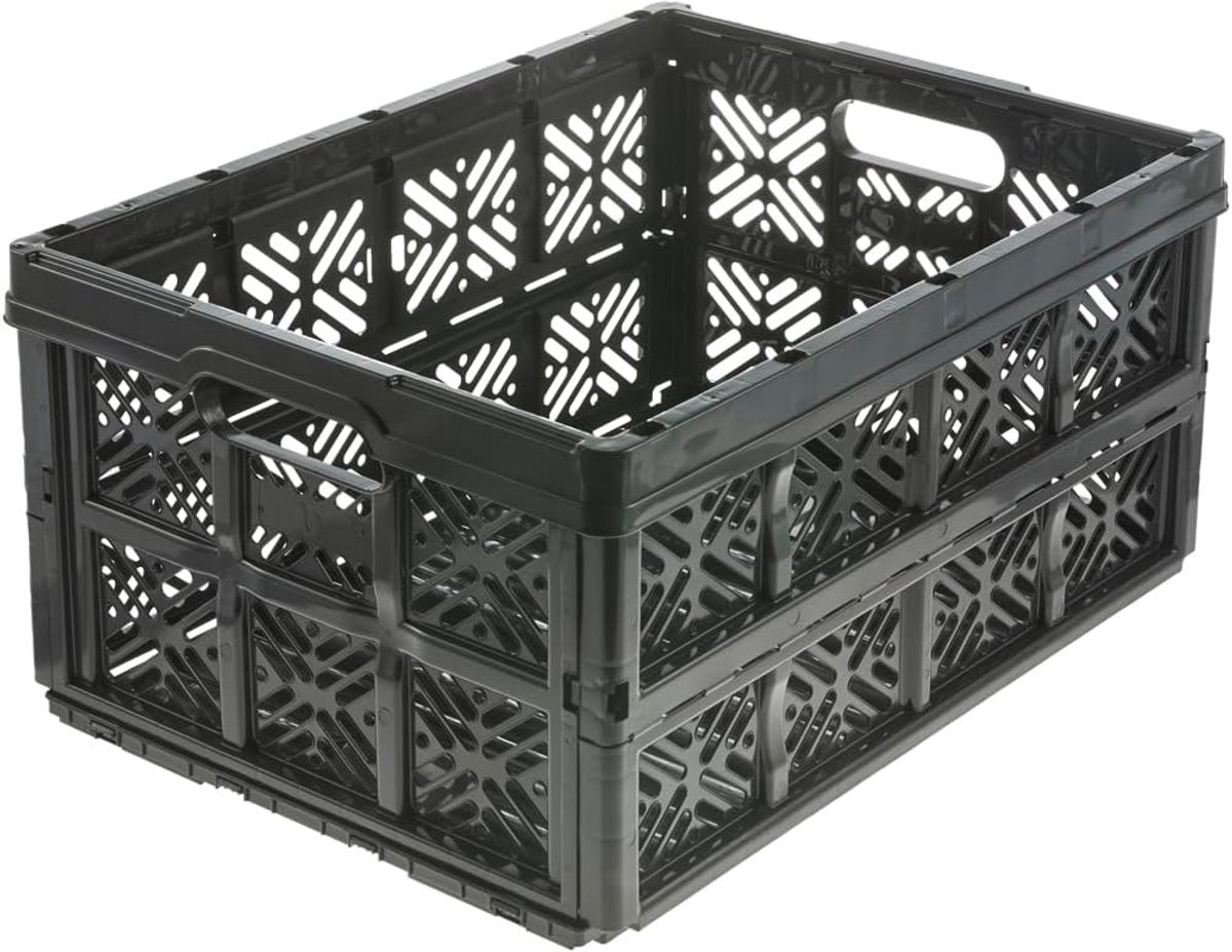 Opvouwbare opbergdoos 48 x 35 x 23 cm - Zwart