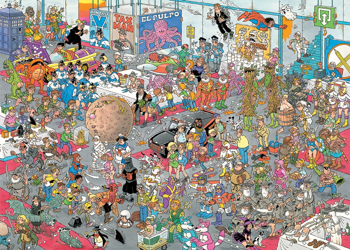 Jan van Haasteren - Geef ons de ruimte & Net als in de film - 2x1000 stukjes puzzel - Legpuzzel volwassenen — afbeelding 3