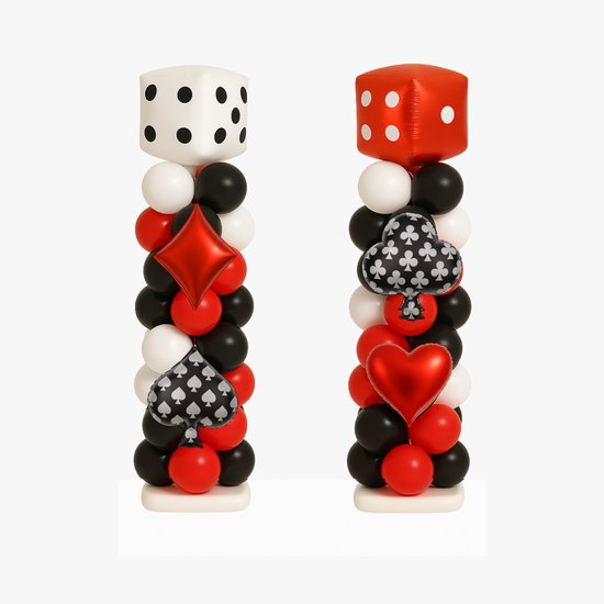 Feestbrein.nl Ballonnenpilaar - Las Vegas Casino thema feest decoratie - 2 stuks