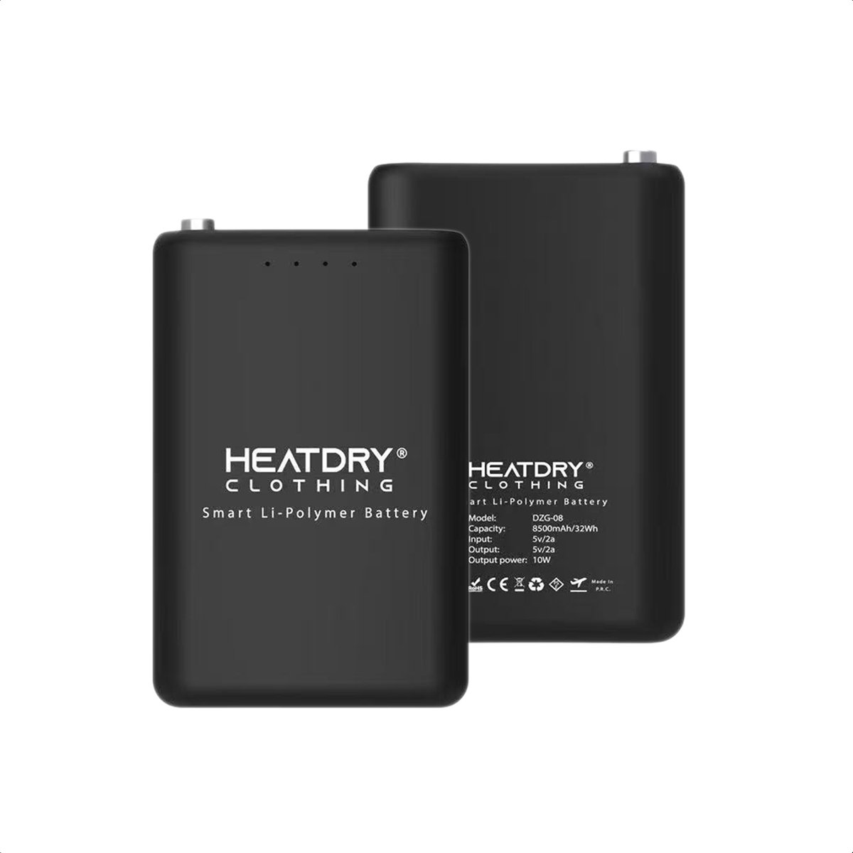 HEATDRY® Clothing – TriHeat MAX APP – 8500mAh 7.4V – 2 Stuks – Voor Verwarmde Sokken – Tot 12 Uur Warmte – Incl. USB-C Dual Oplader – Geschikt voor TriHeat MAX APP Batterijen