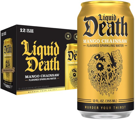 Liquid Death - 12x500ml - Mango Tronçonneuse - Eau de source - Eau de montagne - Water