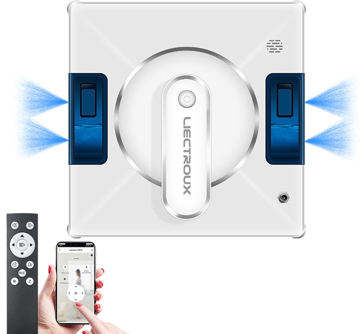 LIECTROUX YW509 – Nieuwe 2025 Ramenreinigingsrobot – Met 4 Automatische Waterreservoirs – Spraakbesturing & App-bediening – Inclusief Afstandsbediening