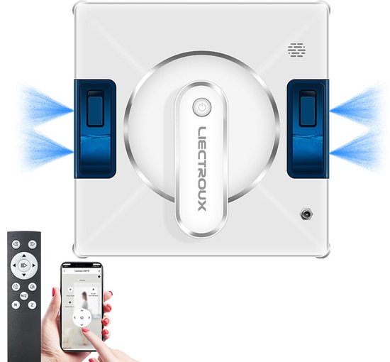 LIECTROUX YW509 – Robot lave-vitres Nieuwe (2025) – Avec 4 Réservoirs d'eau automatiques – Commande vocale et application – Télécommande incluse