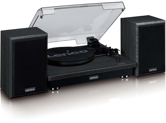 Lenco Platenspeler met Bluetooth - 2 externe Speakers - LS-100BK - Zwart — afbeelding 3