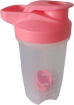 Shaker Fles Met Blender Bal - Roze - Kunststof - 500 ml