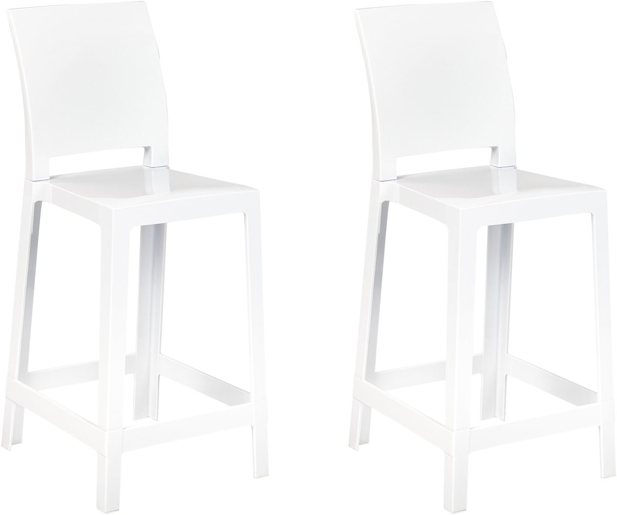 WELLINGTON - Barkruk set - Wit - Polycarbonaat