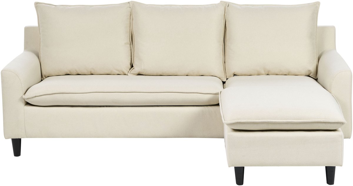 ELVENES - Hoekbank - Lichtbeige - Linkszijdig - Polyester