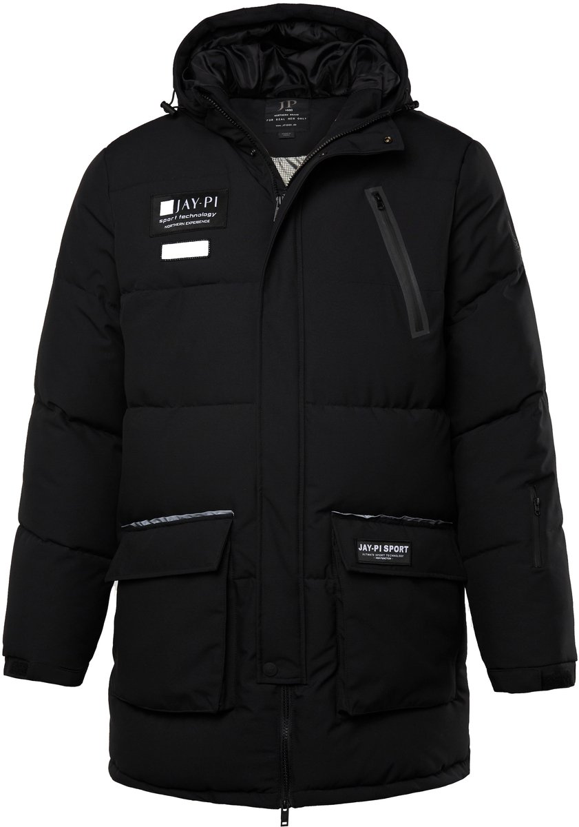 JP 1880 - Heren - Parka 2-voudige functie capuchon technodaune-vulling - Zwart - Maat 6XL