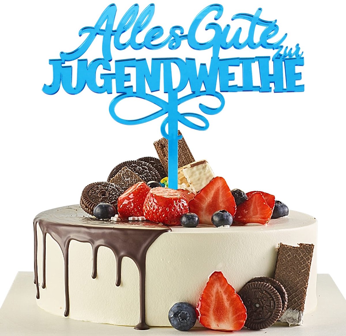 Cake Topper "Alles Gute zum Jugendweiung" (blue)