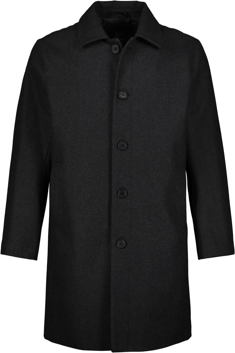 JP 1880 - Heren - Mantel van wolmix waterafstotend overhemdkraag - Antraciet - Maat XL