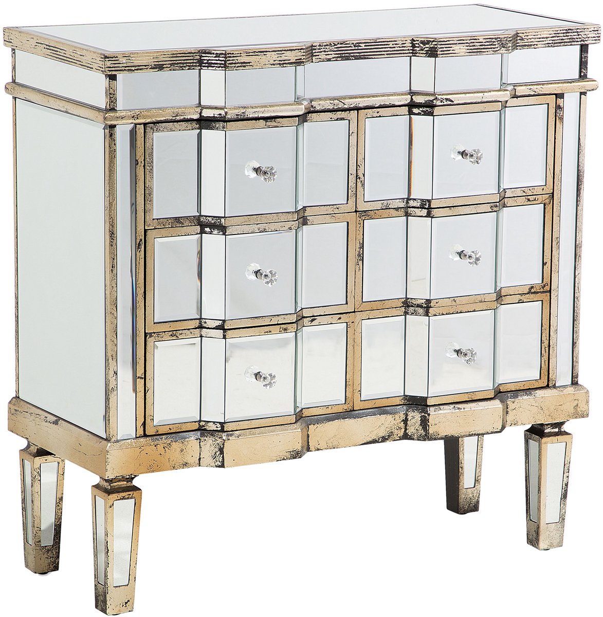 MOZELA - Commode - Zilver - Glas