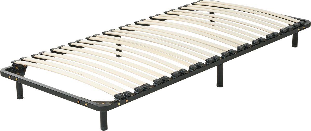 BELIANI BASIC - Vrijstaande lattenbodem - Zwart - 90 x 200 cm - Staal