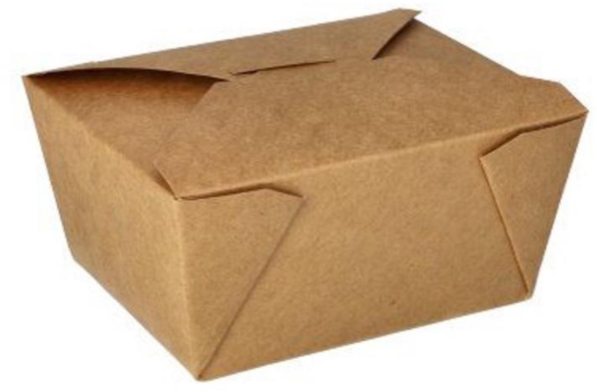 50 Kartonnen lunchboxen "pure" 750 ml 6,4 cm x 9 cm x 11,3 cm bruin